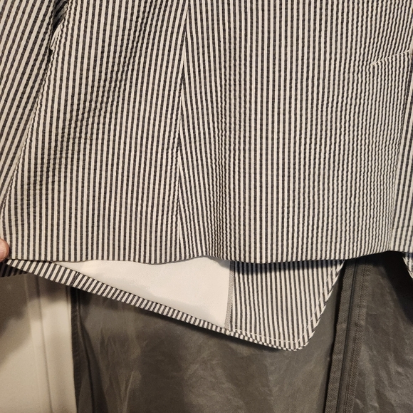 Banana Republic gray and cream women's double-breasted blazer size 12 - Picture 12 of 14